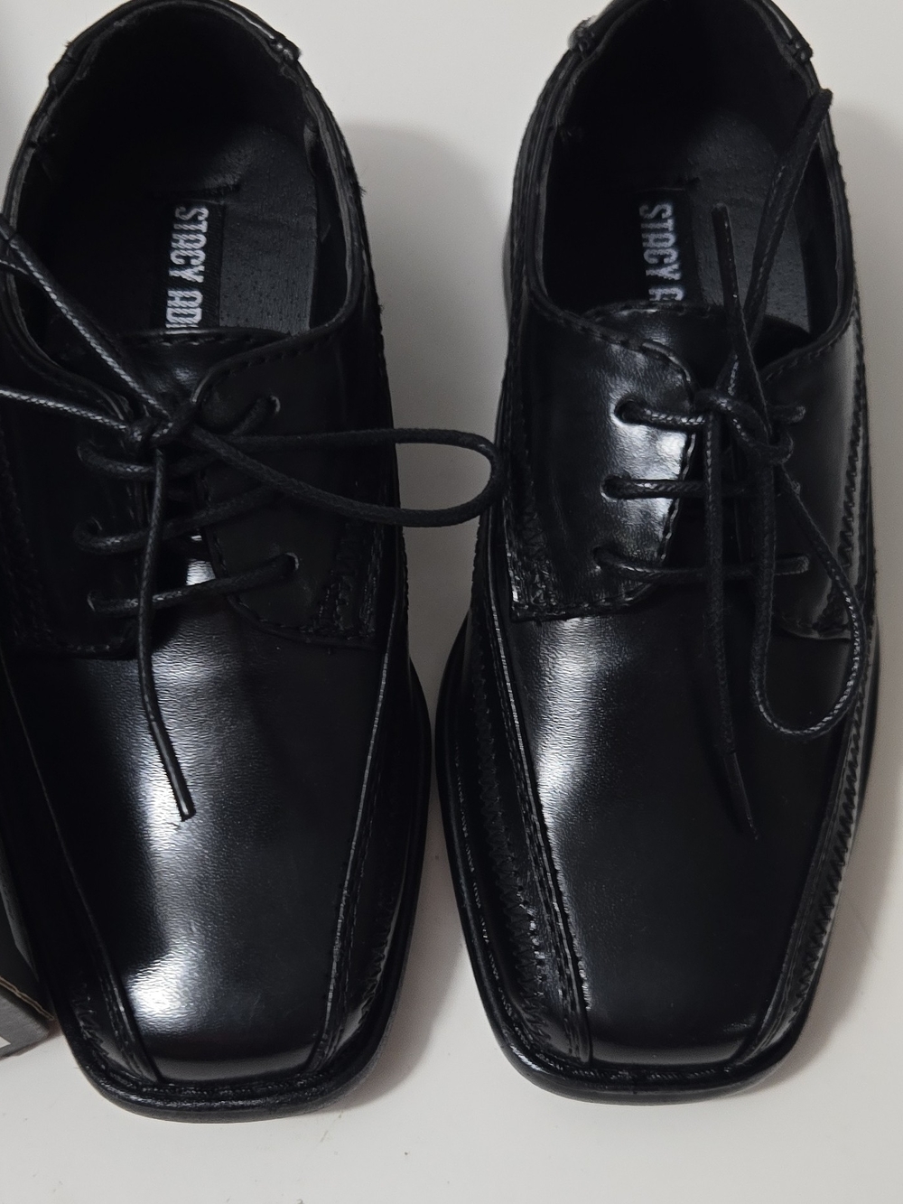 Stacy Adams Black Gloss Leather Lace-Up Oxfords
